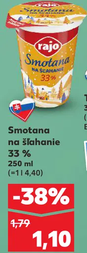 Smotana na šľahanie 33%