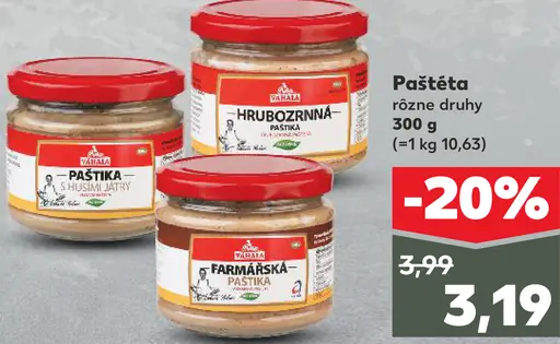 Hrubozrnná paštéta rôzne druhy