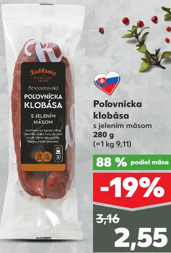 Kuklovian Polovnícka klobása s jelením mäsom