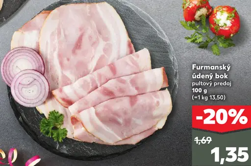 Furmanský údený bok pultový predaj