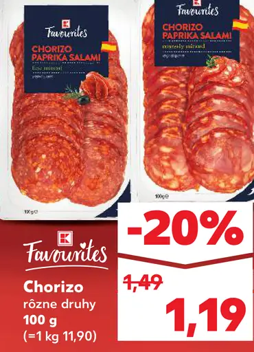 Favorina chorizo rôzne druhy