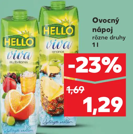 Hello ovocný nápoj rôzne druhy