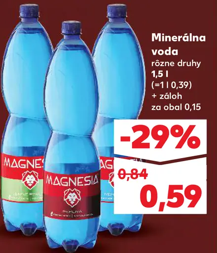 Magnesia minerálna voda rôzne druhy