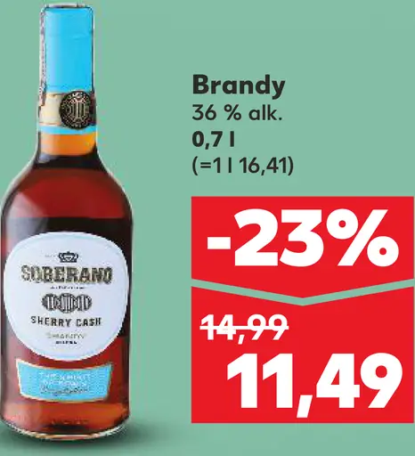 Soberano brandy 36 % alk.