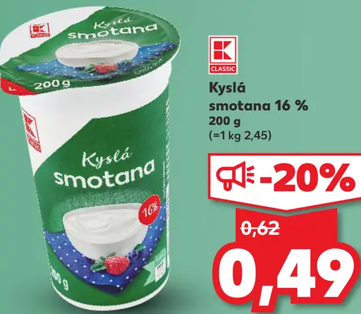 K-Classic Kyslá smotana 16%