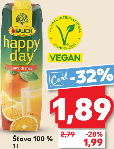 Rauch Happy Day 100% pomarančová šťava