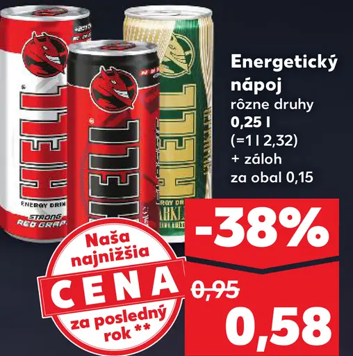 Hell energetický nápoj rôzne druhy plechovka