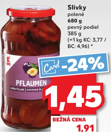 K-Classic slivky polené v ľahkom ovocnom náleve