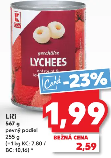 K-Classic liči celé lúpané v sladkom náleve