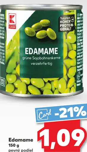 K-Classic Edamame zelené sójové bôby vo vlastnej šťave