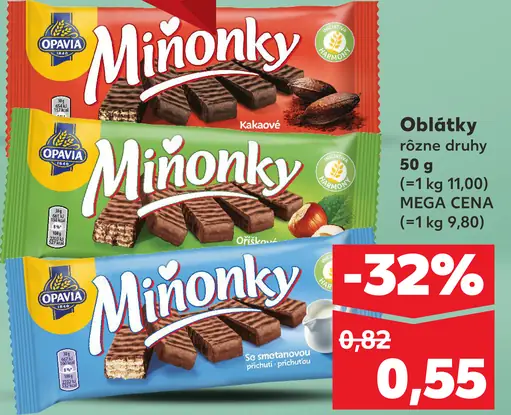 Opavia Miňonky oblátky rôzne druhy