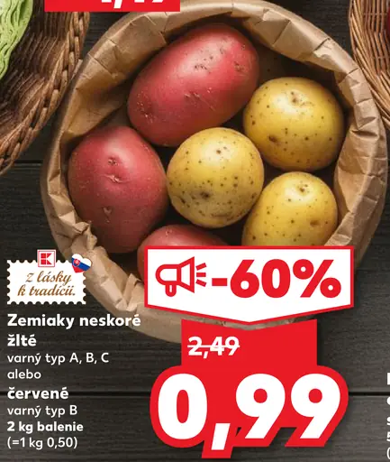 Zemiaky neskoré žlté varný typ A, B, C