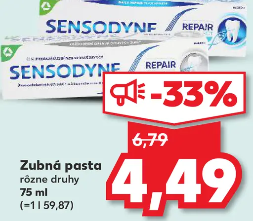 Sensodyne zubná pasta rôzne druhy