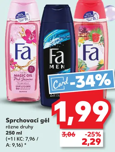 Fa sprchový gél rôzne druhy