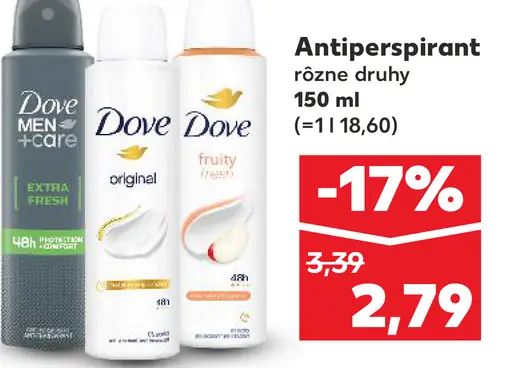 Dove antiperspirant rôzne druhy