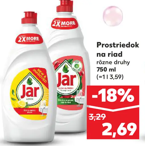 Jar prostriedok na riad rôzne druhy