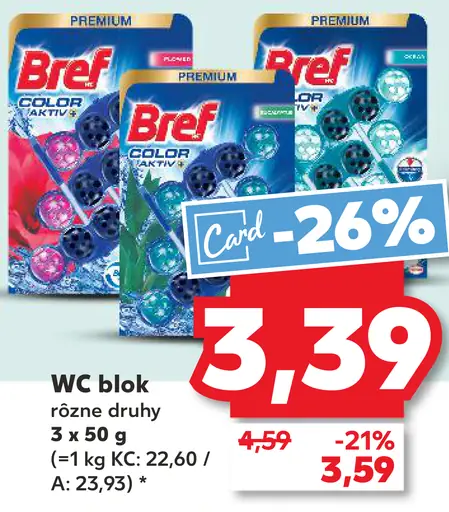 Bref WC blok rôzne druhy