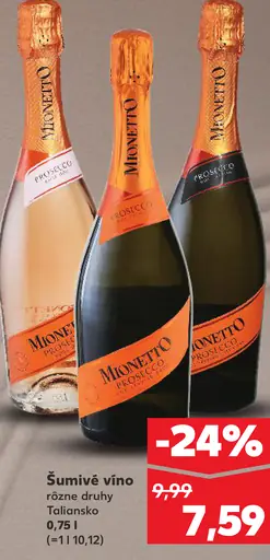 Mionetto šumivé víno Prosecco rôzne druhy Taliansko
