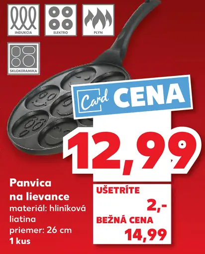 Panvica na lievance liatinová