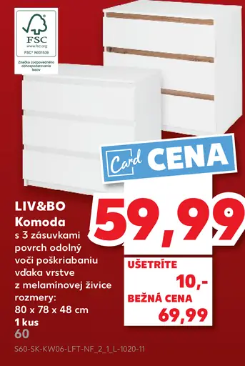 LIV&BO Komoda so 3 zásuvkami