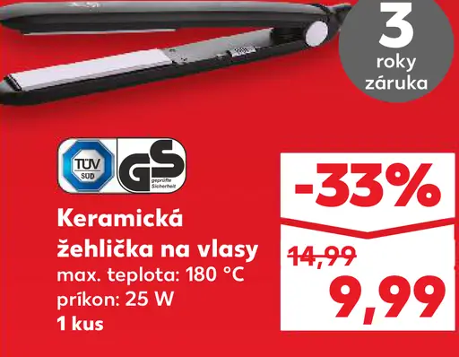 Keramická žehlička na vlasy
