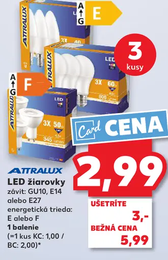 Atralux LED žiarovky závit GU10, E14 alebo E27