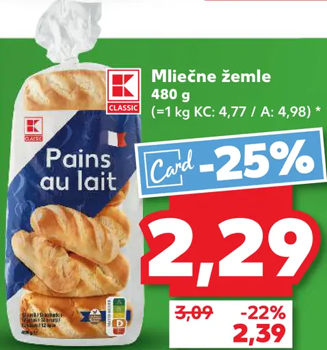 K-Classic mliečne žemle Pains au lait