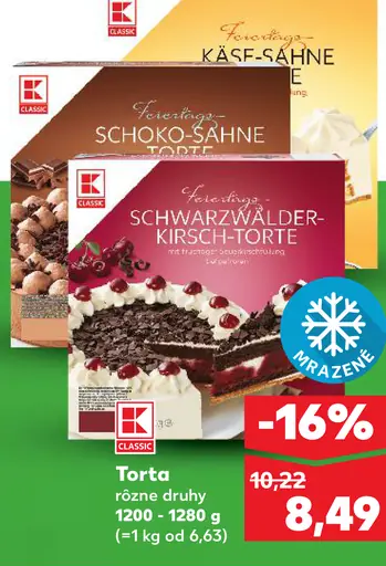 K-Classic torta Schoko-Sahne čokoládová mrazená torta