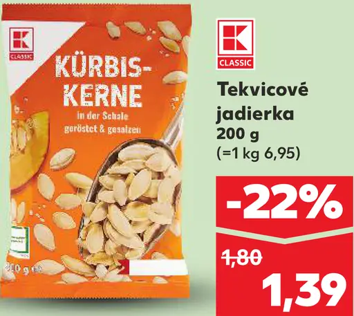K‑Classic Tekvicové jadierka pražené a solené