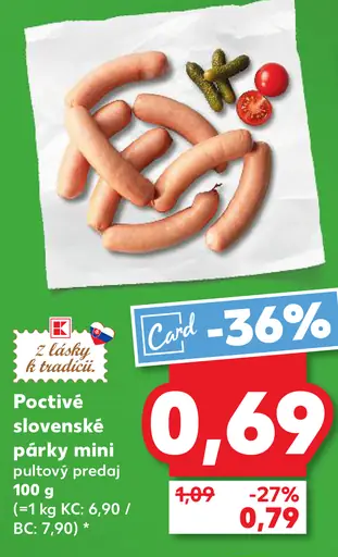 Poctivé slovenské párky mini pultový predaj