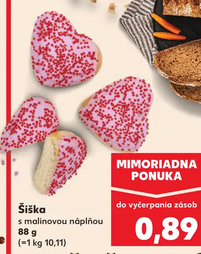 Šiška s malinovou náplňou