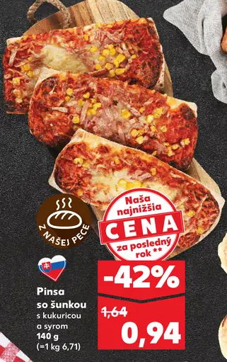 Pinsa so šunkou a syrom