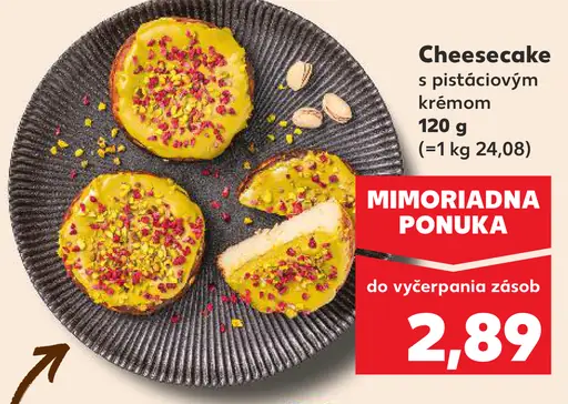 Cheesecake s pistáciovým krémom