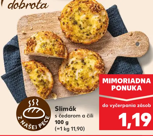 Slimák s čedarom a čili