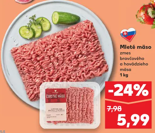 Mleté mäso zmes bravčového a hovädzieho mäsa