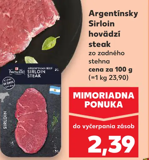 Argentínsky Sirloin steak hovädzí