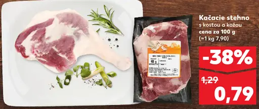 Kačacie stehno s kosťou a kožou čerstvé