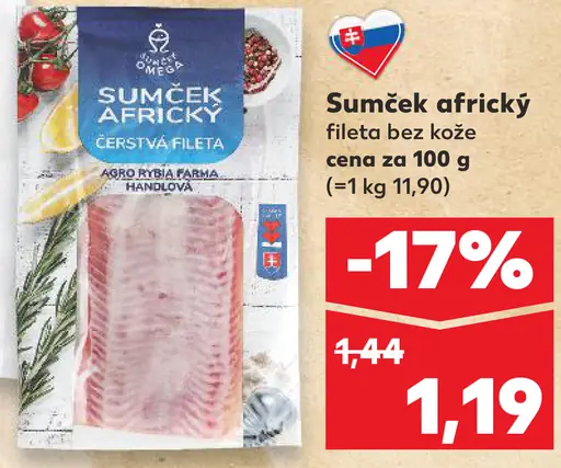Kaufland sumček africký fileta bez kože čerstvá