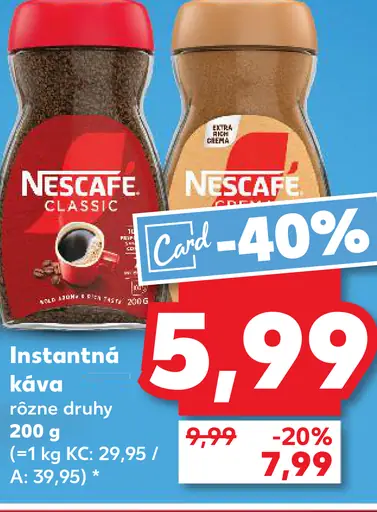 NESCAFÉ CLASSIC, instantná káva
