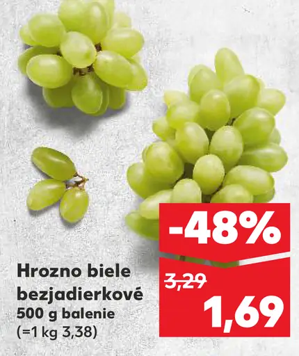 Hrozno biele bezjadierkové