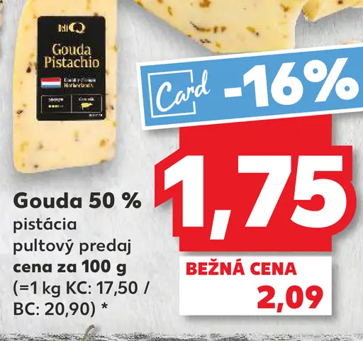 Gouda 50 % syr pistáciový
