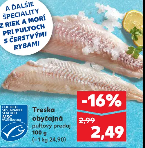 Treska obyčajná filety