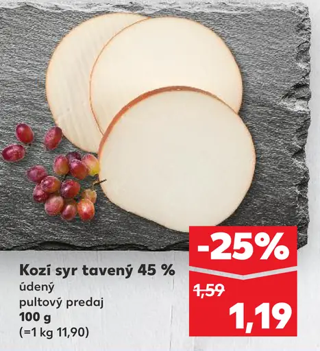 Kozí syr tavený 45% údený