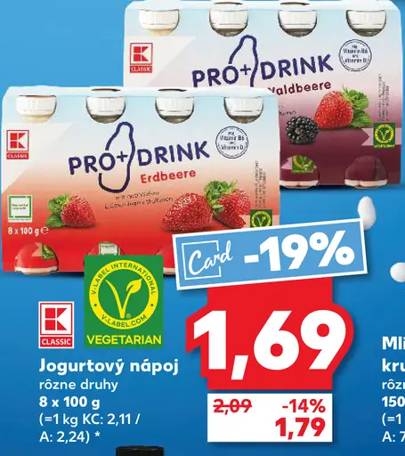 K-Classic Pro+ Drink proteínový jogurtový nápoj jahoda