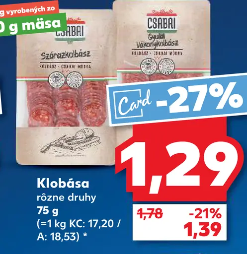 Klobása rôzne druhy