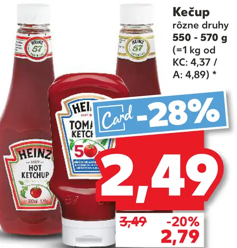 Heinz kečup vybrané druhy
