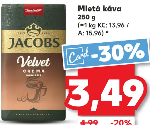Jacobs Velvet Crema mletá káva