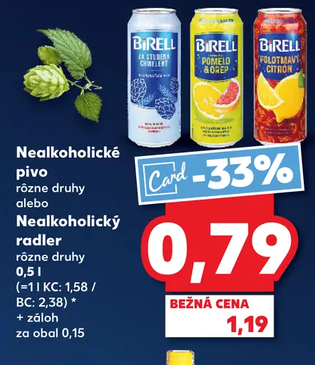 Birell Svetlé nealkoholické pivo
