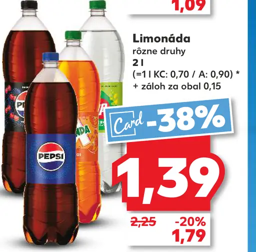 Pepsi alebo Mirinda alebo 7 Up limonáda rôzne druhy