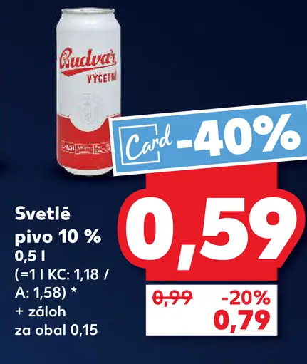 Budvar svetlé pivo 10 % plechovka